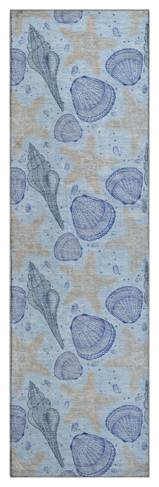 Addison Premium Washable Mayfield AMF183 Blue 2'3" x 7'6" Runner Rug