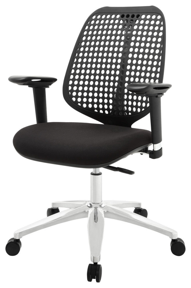 Modern Designer Home Business Office Furniture Work Desk Chair, Fabric, Black