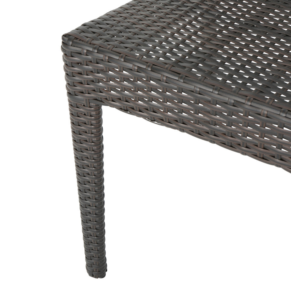 GDF Studio 5-Piece Radley Outdoor Multi-Brown Wicker Dining Set