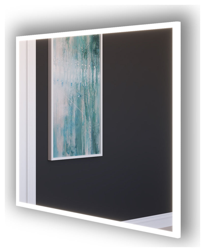 Smart Lisa Dimmable LED Bathroom Mirror With Voice Control, 36"x30"