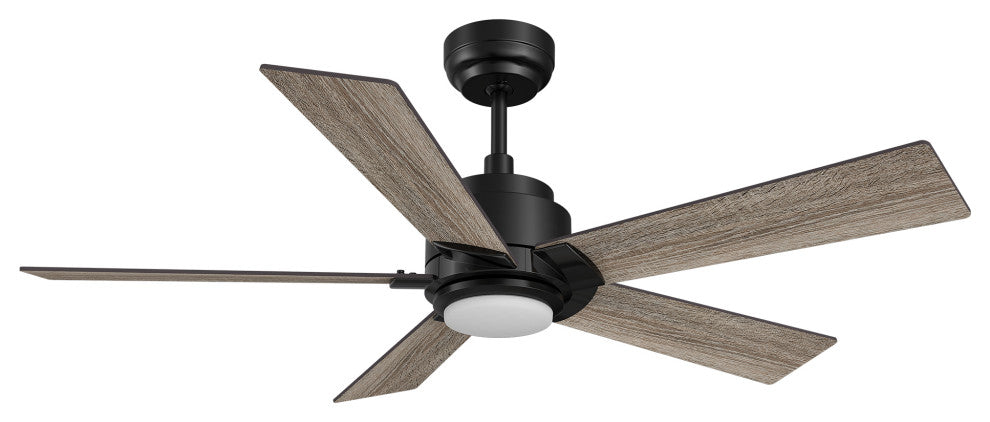 CARRO Modern LED Ceiling Fan with Remote and Dimmable Light, Black, 60"