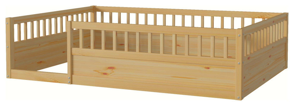 Gewnee Full Floor Bed Frame with Fence