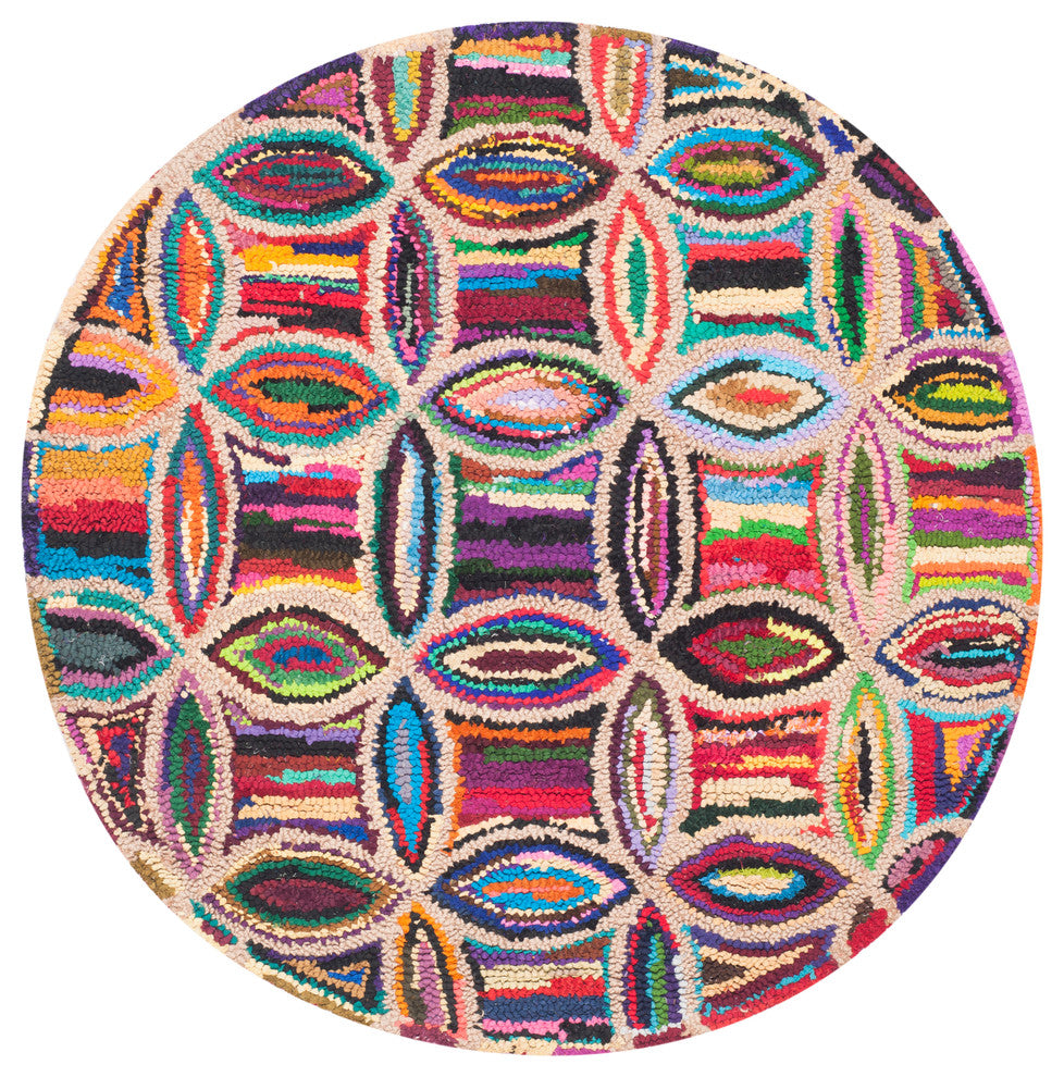 Safavieh Nantucket Collection NAN441 Rug, Multi, 4' Round