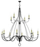 68 Wide Bell 12 Light Two Tier Chandelier