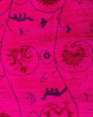 Overdyed, One-of-a-Kind Hand-Knotted Area Rug Pink, 9'1"x12'4"