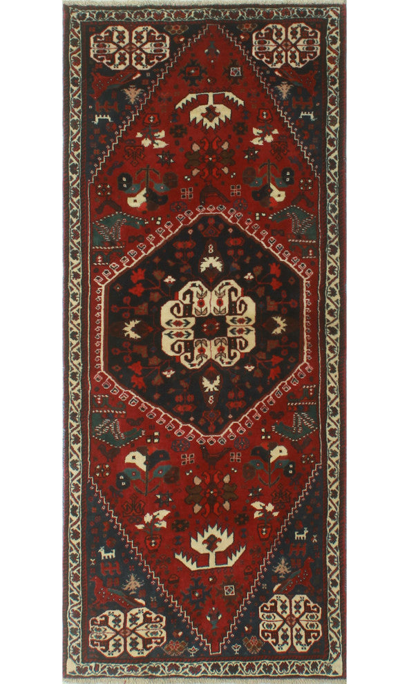 Fine Vintage Distressed Saghir Red Rug