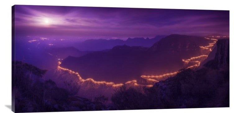"Lights Of The Night" Stretched Canvas Giclee by Raphael Sombrio, 36x18"