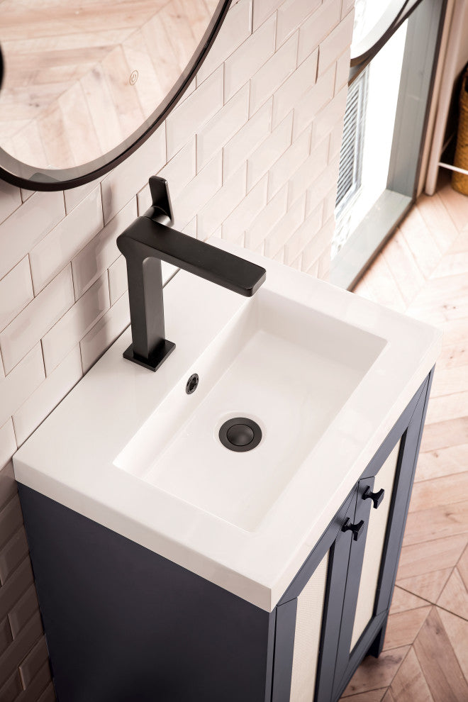 Chianti 20" Single Vanity, Mineral Grey, Matte Black,White Gloss Top