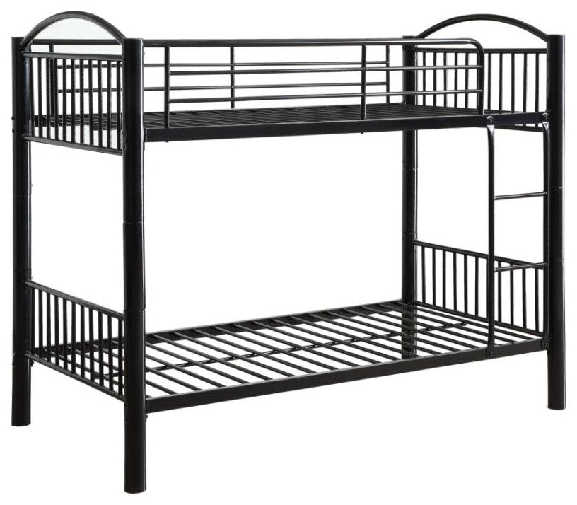 Logan Metal Bunk Bed, Black, Twin/Twin
