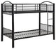 Logan Metal Bunk Bed, Black, Twin/Twin