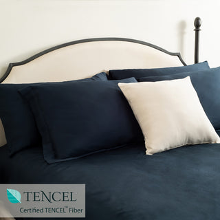 Delara 100% Eucalyptus Lyocell Tencel Bedding Sheet Bundle, Carbon, Cal King, 108"x105"
