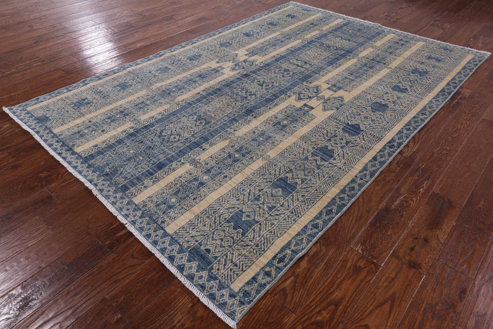 5' 10" X 8' 7" Southwest Navajo Hand Knotted Wool Rug Q6658