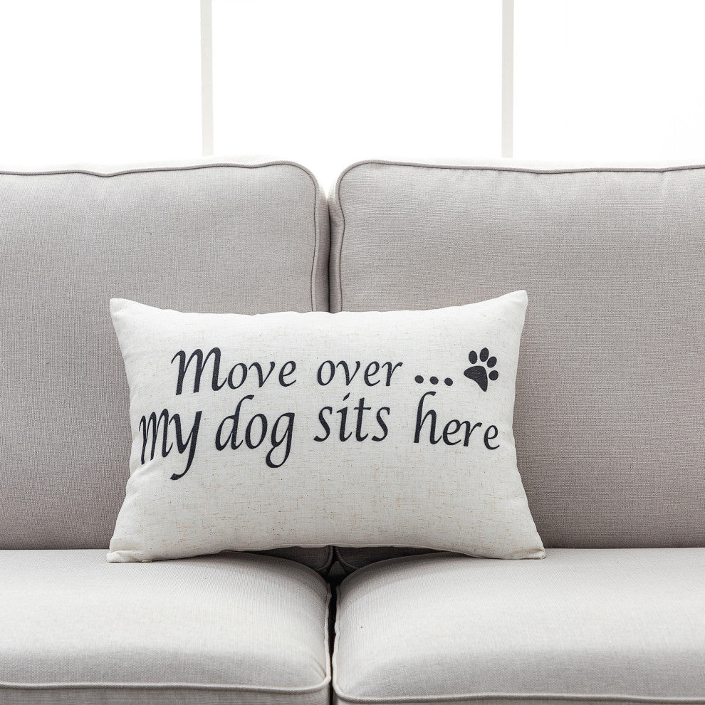 Home and Dog Throw Pillow, Set of 2, My Dog Sits Here