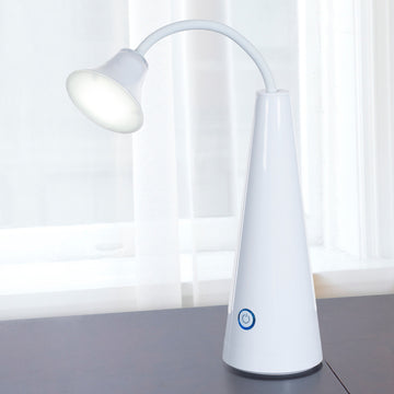 Contemporary LED Desk Lamp, 15", White