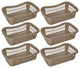 Large Plastic Storage Organizing Basket, Pack of 6, 32-1191-6, Brown