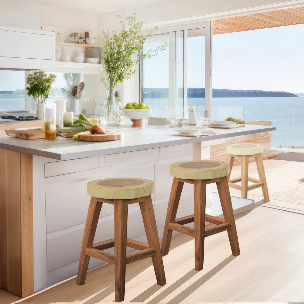 Suar Live Edge Round Counter Stool