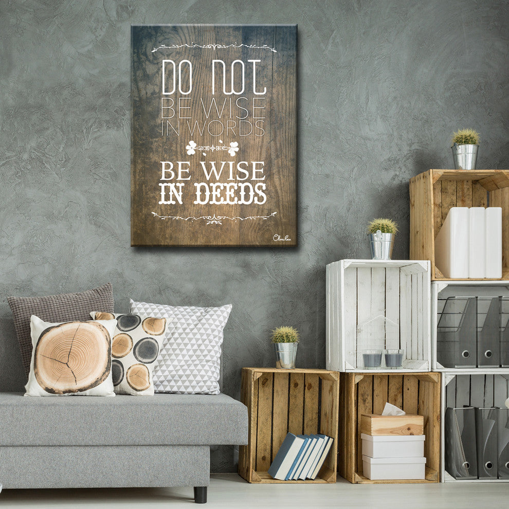 Ready2HangArt Wrapped Canvas Inspirational Wall Art, Deeds, 30"x20"