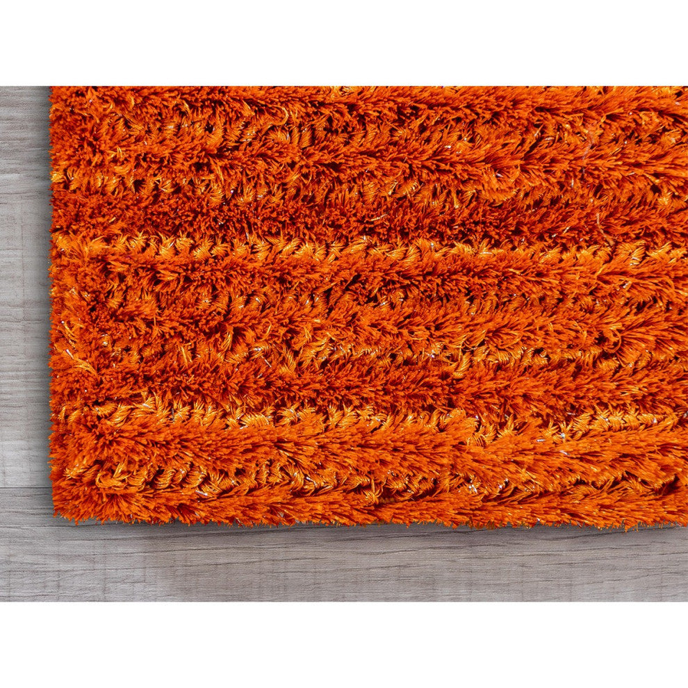 5" x 7" Orange Modern Shimmery Area Rug