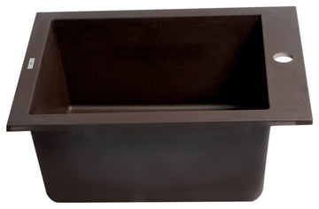 ALFI brand AB1720DI-C Chocolate 17" Drop-In Rectangular Granite Prep Sink