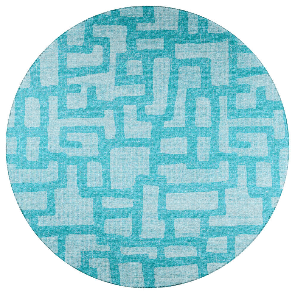 Dalyn Indoor/Outdoor Sedona SN4 Robins Egg Washable 6'x6' Round Rug