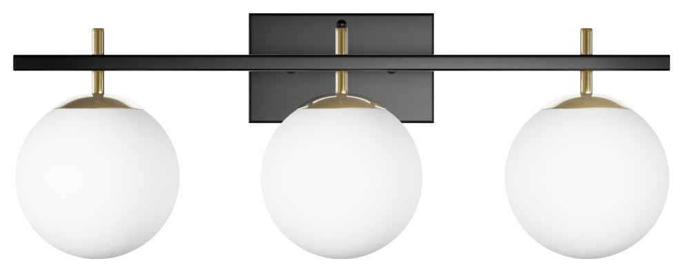 3-Lights Bathroom White Glass Shades Wall Sconce Vanity Light Fixtures