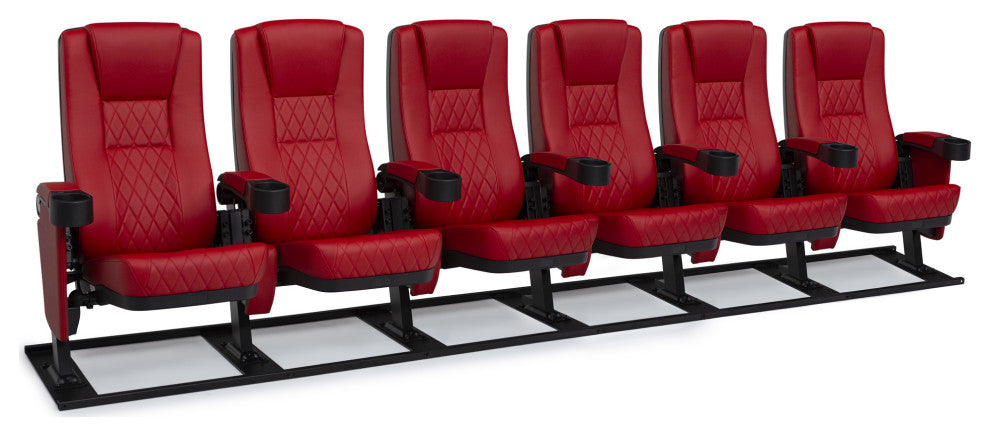 Seatcraft Madrigal Movie Theater Seating, Red, Row of 6