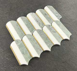 10 Pieces - 3.75" x 6" Marble Mosaic Wall & Floor Tile