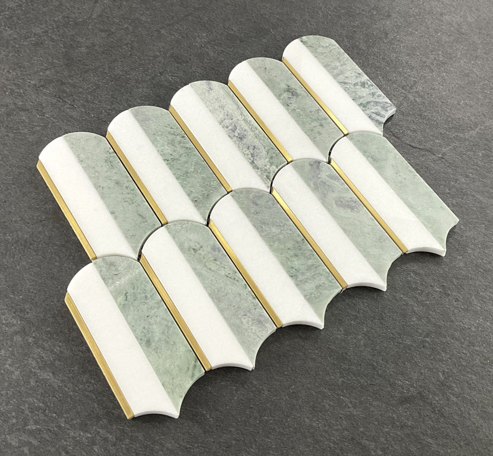10 Pieces - 3.75" x 6" Marble Mosaic Wall & Floor Tile