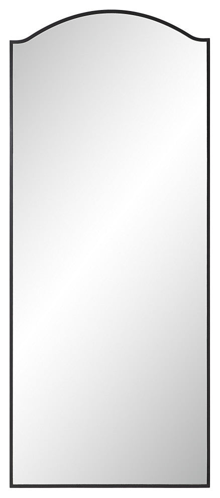 Balina 72" Tall Rectangular Arch Mirror, Matte Black
