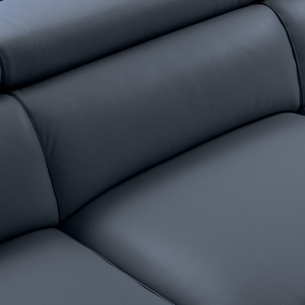 Claudius Leather 4pc Sectional With Power Seats and Adjustable Headrests