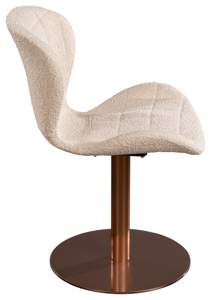 Xander Swivel Chair, Off White and Bronze