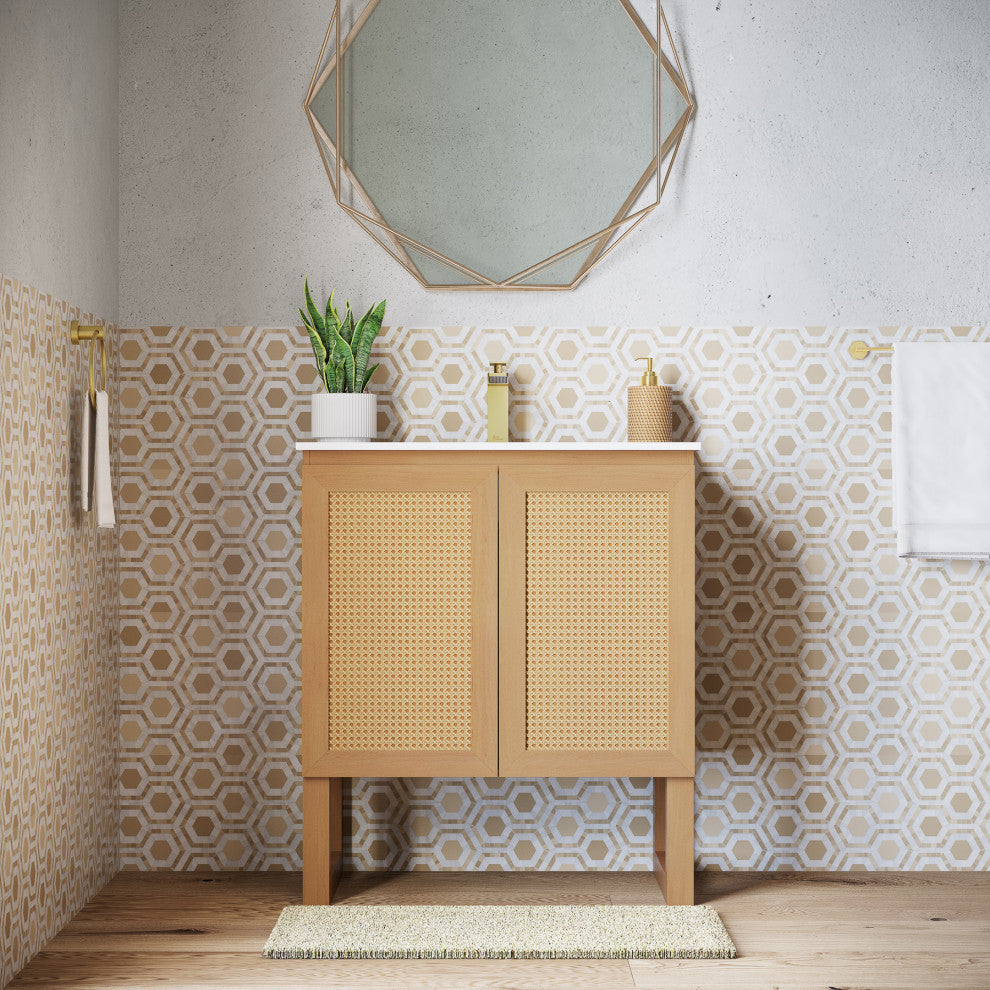 Arles 30" Single, Bathroom Vanity, Honey