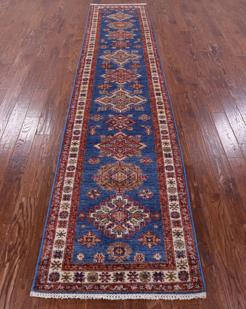 2' 10" X 12' 5" Hand-Knotted Super Kazak Runner Rug Q11232