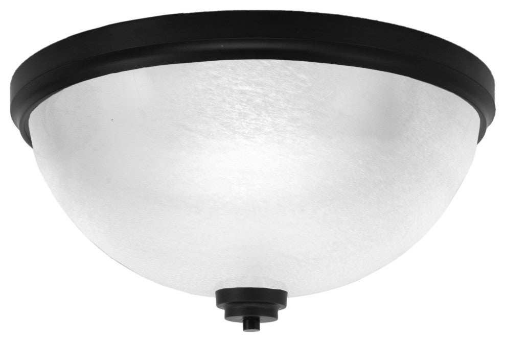 18" 4-Light Flush Mount Light, Matte Black/White Marble