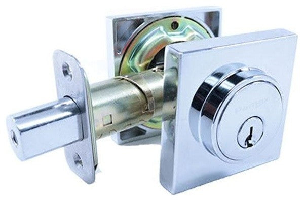 Pamex FDS Contemporary Deadbolt, Chrome, One-Sided Deadbolt