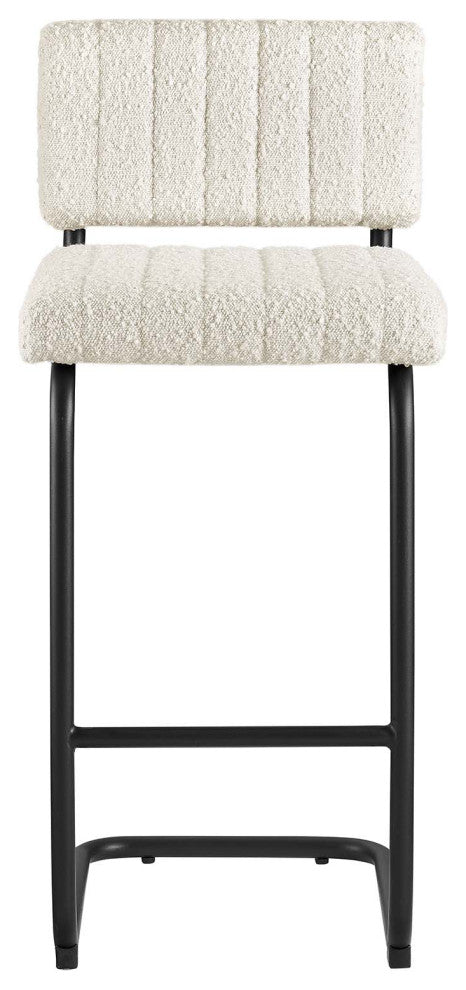 Parity Boucle Counter Stools, Set of 2, Black Ivory