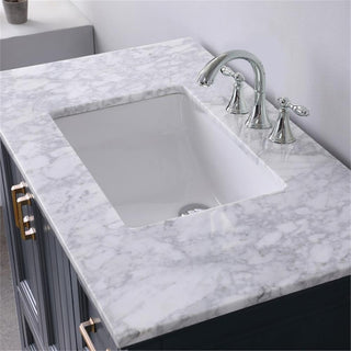 Isla 36" Marble Countertop Single Vanity w/o Mirror - Classic Blue
