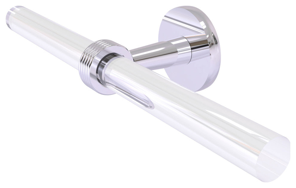 Clearview 2 Arm Guest Towel Holder with Groovy Accents, Polished Chrome