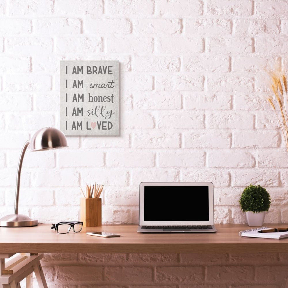 Stupell Industries I am Loved Family Kids Word Pink Design, 16"x20" , Canvas