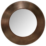 Sphere Iron Frame Mirror, Brown, 30" W x 2" D x 30" H