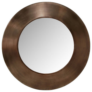 Sphere Iron Frame Mirror, Brown, 30" W x 2" D x 30" H