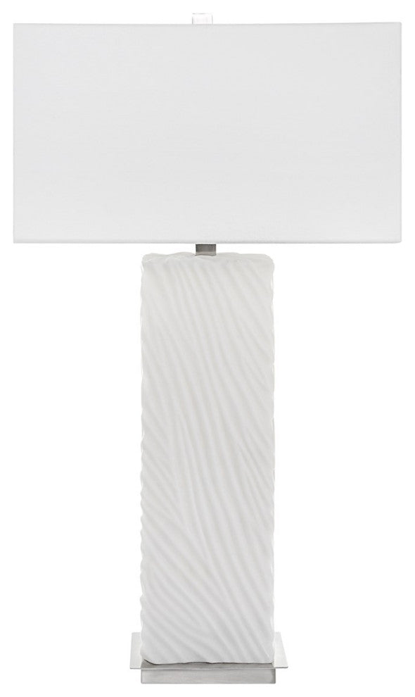 Uttermost Pillar White Marble Table Lamp 30066
