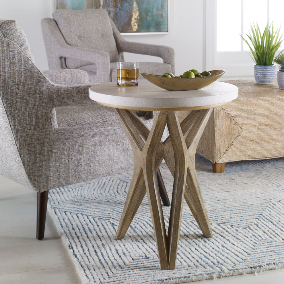 Uttermost - 25437 - Accent Table - Marnie - Mixed Woods With An Natural Ivory