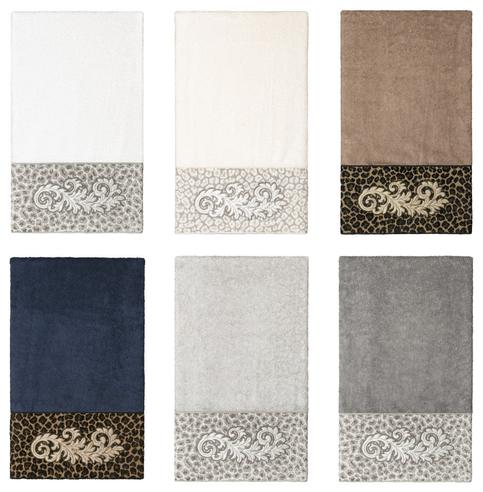 Linum Home Textiles Turkish Cotton April Embellished Bath Towel, White