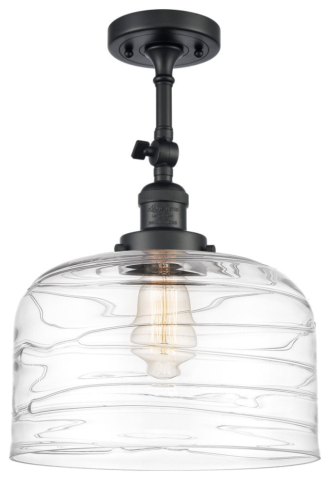 INNOVATIONS 201F-BK-G713-L-LED 1-Light Semi-Flush Mount Matte Black
