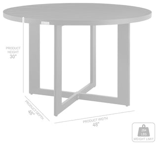 Grand Outdoor Patio Round Dining Table, Aluminum