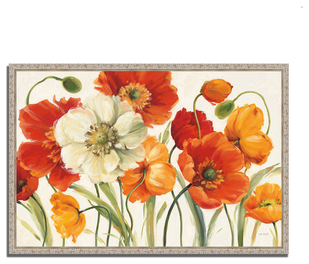 "Poppies Melody I" By Lisa Audit, Giclee Print On Gallery Canvas, Ready To Hang