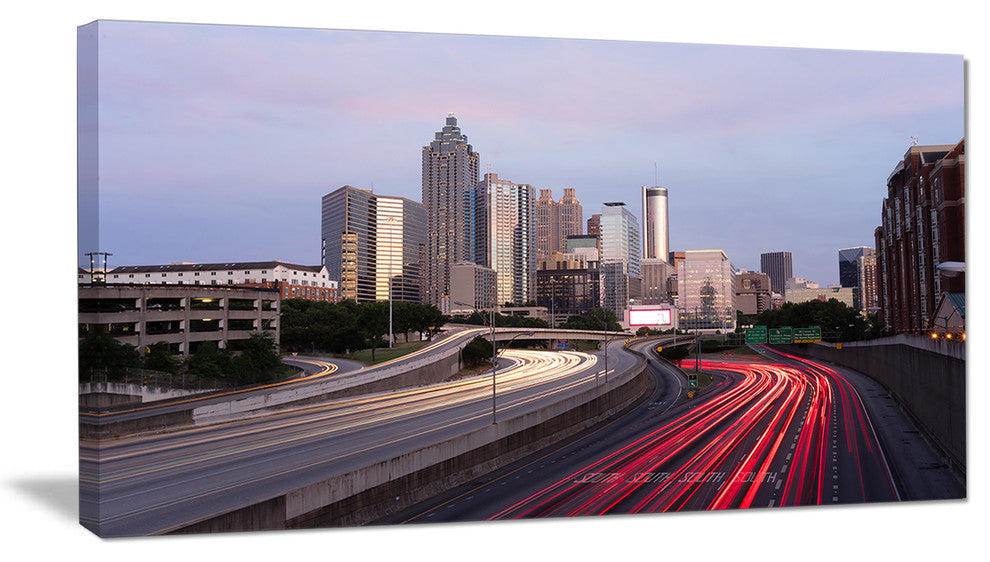 "Atlanta Georgia Rush Hour Traffic at Dusk" Wall Art, 40"x20"