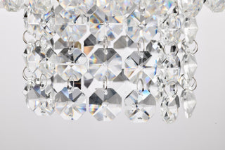 1-Light Chrome Modern Glam Mini Chandelier With Tier Cascading Crystals
