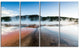 Grand Prismatic Spring at Sunset, Seashore Canvas Print, 48"x28", 4 Panels